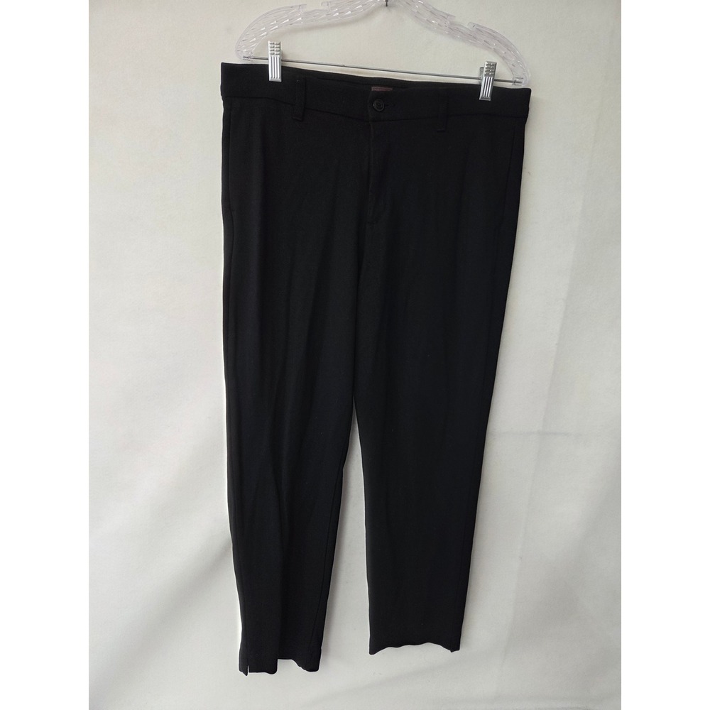 Lee Womens Black Ponte Knit‎ Straight Leg Dress Pants Size 14M Stretch Trousers